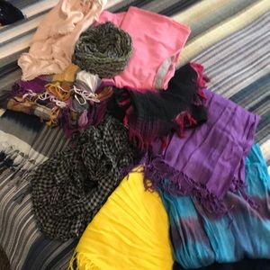 Lot of TEN various scarves with FREE hanger!